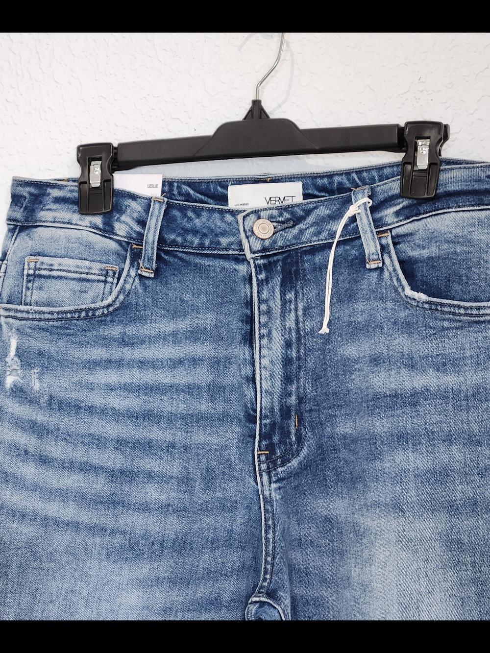 VERVET Leslie High-Rise Wide Leg Jeans - Light Blue Distressed - Picture 3 of 12
